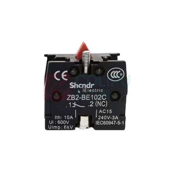 施耐德 Schneider 按钮开关 ZB2-BE102C 1~2 NC 220V 3A 颜色:无色