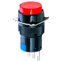 迅爵 按钮开关 AL6-A 16MM 220v, 五脚, 自锁带灯 (绿色)