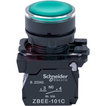 施耐德 Schneider 带灯平头按钮开关 XB5AW33M1C LED灯珠 1常开 AC220V (绿色)