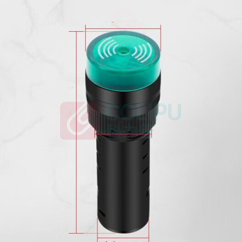 汇君 HJUN 16mm蜂鸣器LED声光闪光报警器讯响器扬声器AD16-16SM 绿色 220V fmq16-g220v