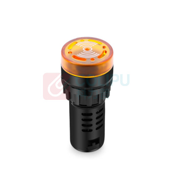 汇君 HJUN 22mm蜂鸣器LED声光闪光报警器扬声器讯响器AD16-22SM 黄色 24V fmq22-y24v /