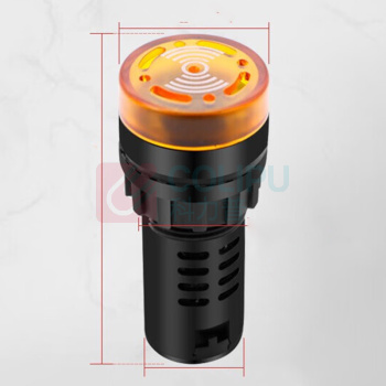 汇君 HJUN 22mm蜂鸣器LED声光闪光报警器扬声器讯响器AD16-22SM 黄色 24V fmq22-y24v /