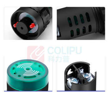 汇君 HJUN 22mm蜂鸣器LED声光闪光报警器扬声器讯响器AD16-22SM 黄色 24V fmq22-y24v /