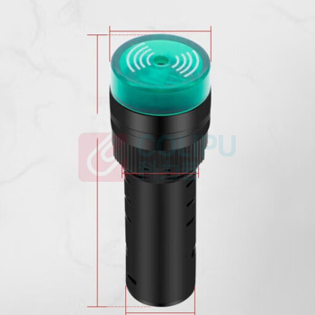 汇君 HJUN 16mm蜂鸣器LED声光闪光报警器讯响器扬声器AD16-16SM 绿色 24V fmq16-g24v