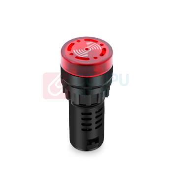 汇君 HJUN 22mm蜂鸣器LED声光闪光报警器扬声器讯响器AD16-22SM 红色 220V fmq22-r220v
