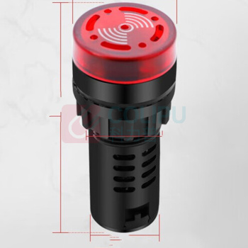 汇君 HJUN 22mm蜂鸣器LED声光闪光报警器扬声器讯响器AD16-22SM 红色 220V fmq22-r220v
