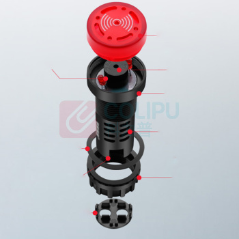 汇君 HJUN 22mm蜂鸣器LED声光闪光报警器扬声器讯响器AD16-22SM 红色 220V fmq22-r220v