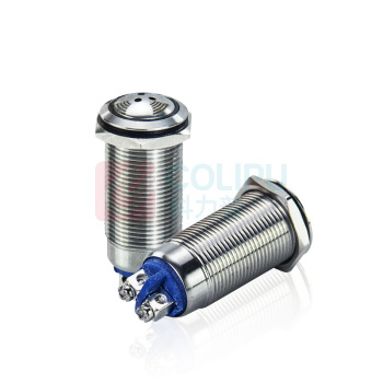 汇君 HJUN 16mm金属脉冲LED声光闪光报警器讯响器扬声器两只螺丝脚 12V jsfmq-16r-12v