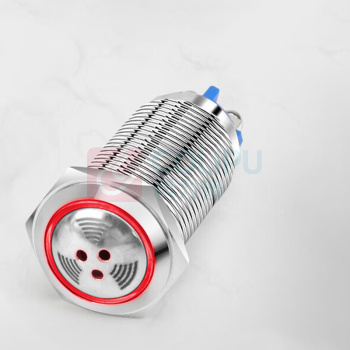 汇君 HJUN 16mm金属脉冲LED声光闪光报警器讯响器扬声器两只螺丝脚 12V jsfmq-16r-12v