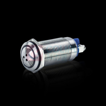 汇君 HJUN 16mm金属脉冲LED声光闪光报警器讯响器扬声器两只螺丝脚 12V jsfmq-16r-12v
