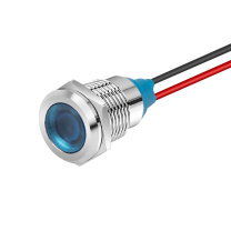 汇君 HJUN 12mmLED金属指示灯防水信号灯带线电源工作灯 蓝色 24V lzd12yp-dxb-24v