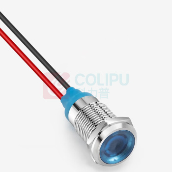 汇君 HJUN 12mmLED金属指示灯防水信号灯带线电源工作灯 蓝色 24V lzd12yp-dxb-24v