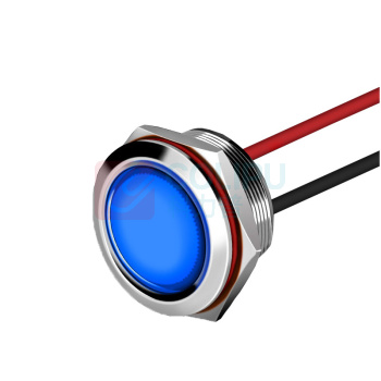 汇君 HJUN 16mmLED防水金属指示灯小型带线电源工作信号指示灯 蓝光 9-24v lzd16-b-924 4个起订