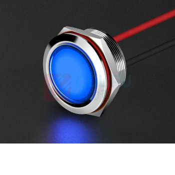 汇君 HJUN 16mmLED防水金属指示灯小型带线电源工作信号指示灯 蓝光 9-24v lzd16-b-924 4个起订