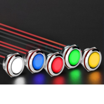 汇君 HJUN 16mmLED防水金属指示灯小型带线电源工作信号指示灯 蓝光 9-24v lzd16-b-924 4个起订