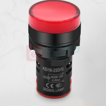 汇君 HJUN 高亮度LED指示灯AD16-22DS工作电源信号灯 平面-红灯 220V AD16-22DS-R-220V-P