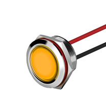 汇君 HJUN 22mmLED防水金属指示灯小型带线电源工作信号指示灯 黄光 9-24v lzd22-y-924