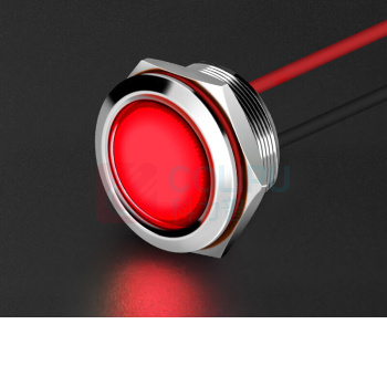 汇君 HJUN 22mmLED防水金属指示灯小型带线电源工作信号指示灯 红光 220v lzd22-r-220