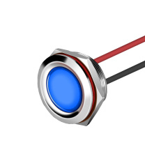 汇君 HJUN 25mmLED防水金属指示灯小型带线电源工作信号指示灯 蓝光 220v lzd25-b-220