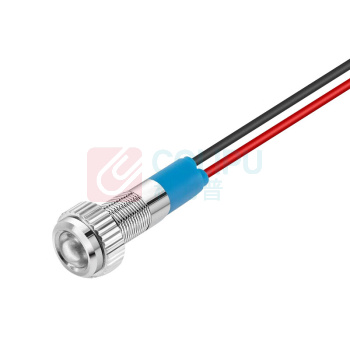汇君 HJUN 6mmLED金属指示灯防水信号灯带线电源工作灯 白色 6V lzd6yp-dxw-6v