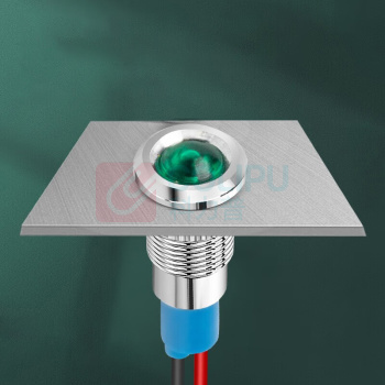 汇君 HJUN 6mmLED金属指示灯防水信号灯带线电源工作灯 白色 6V lzd6yp-dxw-6v