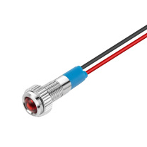 汇君 HJUN 6mmLED金属指示灯防水信号灯带线电源工作灯 红色 220V lzd6yp-dxr-220v