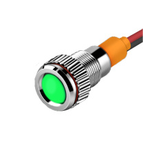 汇君 HJUN 8mmLED防水金属指示灯小型带线电源工作信号指示灯 绿色9-24V lzd8-g-924