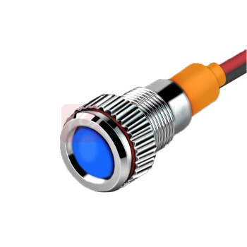 汇君 HJUN 8mmLED防水金属指示灯小型带线电源工作信号指示灯 蓝色220V lzd8-b-220