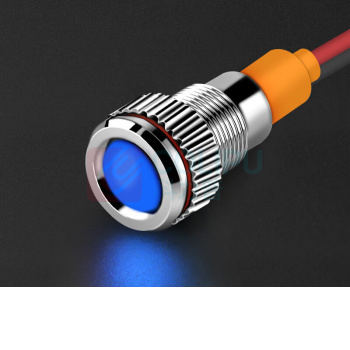 汇君 HJUN 8mmLED防水金属指示灯小型带线电源工作信号指示灯 蓝色220V lzd8-b-220