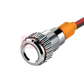 汇君 HJUN 8mmLED防水金属指示灯小型带线电源工作信号指示灯 白光3-8V lzd8-w-38