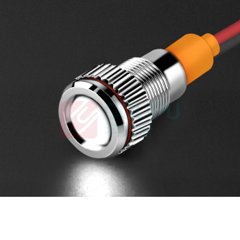 汇君 HJUN 8mmLED防水金属指示灯小型带线电源工作信号指示灯 白光3-8V lzd8-w-38