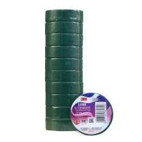 3M 电工绝缘胶带 150# 18mm*0.13mm*10m/卷 10卷/套 (绿色)