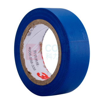 3M 电工胶带 电气绝缘胶带 PVC电工胶布 1500# 18mm*10m*0.13mm (蓝色)