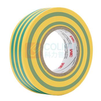 3M 电工胶带电气绝缘胶带 1600# 18mm×20m (黄绿)