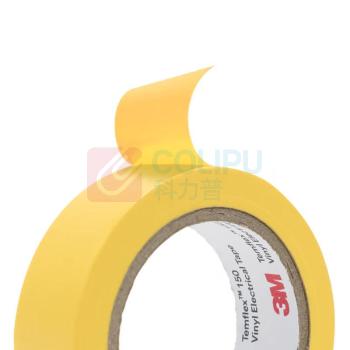 3M 电工胶带 150# 黄色 18mm*10m*0.13mm 电气绝缘胶带 PVC电工胶布 无铅600V 防潮耐酸碱 ht