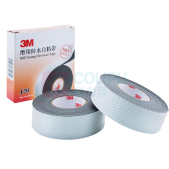 3M 自粘橡胶绝缘胶带 3mj20黑色 25mmX0.7mm,5米/卷
