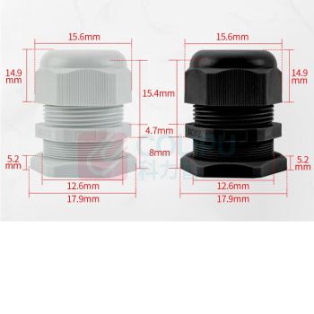 汇君 HJUN PG尼龙塑料电线电缆防水接头密封固定葛格兰头连接器 PG7 PG7-bl-10 (黑色) 10只/包