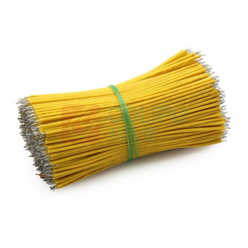 汇君 HJUN 双头镀锡线仔跳线电子连接线0.8mm焊接线导线 长5CM 24AWG 24AWG-5cm-y-500 (黄色) 500根/包