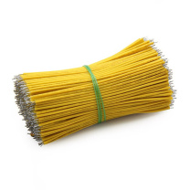 汇君 HJUN 双头镀锡线仔跳线电子连接线0.8mm焊接线导线 长15CM 24AWG 24AWG-15cm-y-500 (黄色) 500根/包