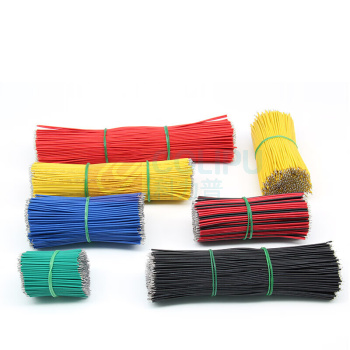 汇君 HJUN 双头镀锡线仔跳线电子连接线0.8mm焊接线导线 长5CM 24AWG 24AWG-5cm-b-500 (蓝色) 500根/包