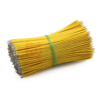 汇君 HJUN 双头镀锡线仔跳线电子连接线0.8mm焊接线导线 长10CM 22AWG 22AWG-10cm-y-500 (黄色) 500根/包