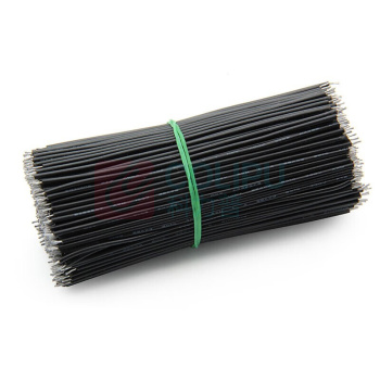 汇君 HJUN 双头镀锡线仔跳线电子连接线0.8mm焊接线导线 长20CM 24AWG 24AWG-20cm-bl-500 (黑色) 500根/包