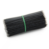 汇君 HJUN 双头镀锡线仔跳线电子连接线0.8mm焊接线导线 长15CM 24AWG 24AWG-15cm-bl-500 (黑色) 500根/包