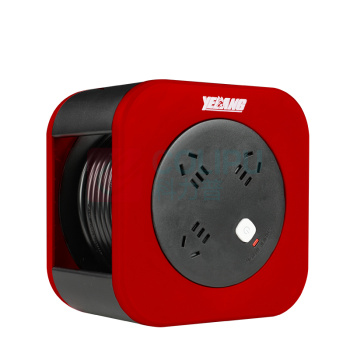 野狼 YELANG 狼小方迷你电缆盘工程卷线盘过载保护插座插排 YL801 250V RVV 3*1平方 5米 (朱砂红) 电缆价格随铜价波动