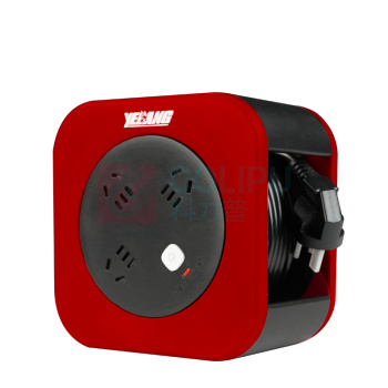 野狼 YELANG 狼小方迷你电缆盘工程卷线盘过载保护插座插排 YL801 250V RVV 3*1平方 5米 (朱砂红) 电缆价格随铜价波动