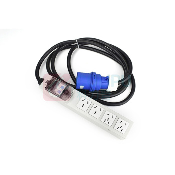 迅爵 插座 PDU 输入32A, 配32A漏保, 4位输出(2位10A+2位16A), 线长5米