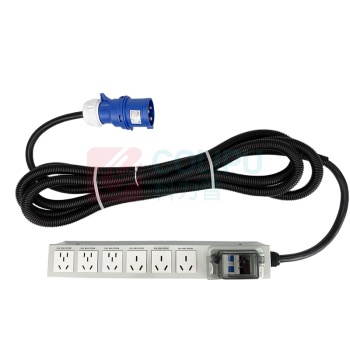 迅爵 插座 PDU 输入32A, 配32A漏保,6位输出(3位10A+3位16A), 线长10米