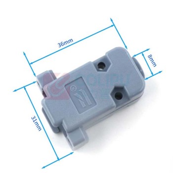 也仁 电连接器保护盖 DB9 塑料外壳 8*31*36mm 5个装
