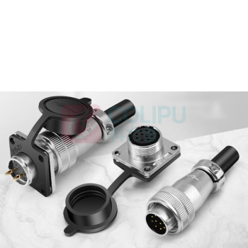 汇君 HJUN DS16航空插头插座公母电线工业连接器接插件 6芯 插头+方座+防护盖 WS16-6 /