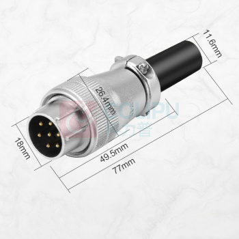 汇君 HJUN DS20航空插头插座公母电线工业连接器接插件 7芯插头 DS20-7CT /